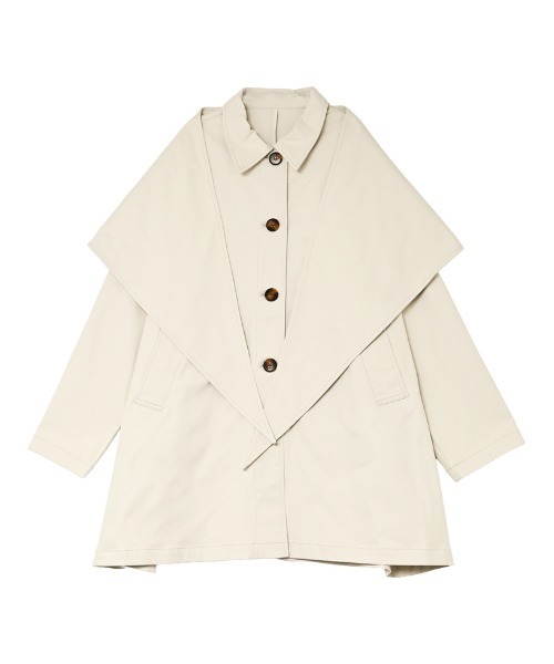 Re:EDIT（リエディ）の「ミリタリーツイルスカーフ付きミドルコート（トレンチコート・レディース・アイボリー/ブラック/ベージュ・MEDIUM）」の21枚目の写真
