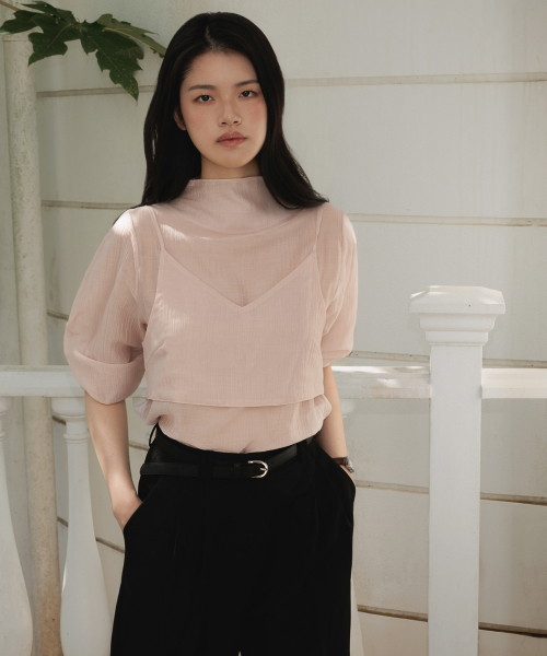 DEHEVE（デヘヴェ）の「High-Neck Bustier Blouse [Pink]（シャツ/ブラウス・レディース・PINK・FREE）」の8枚目の写真