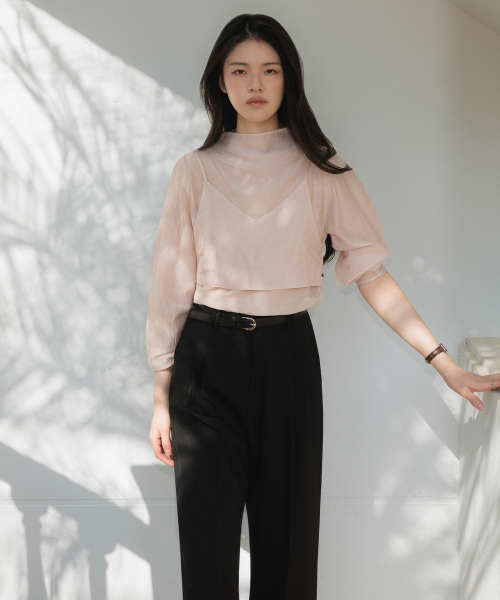 DEHEVE（デヘヴェ）の「High-Neck Bustier Blouse [Pink]（シャツ/ブラウス・レディース・PINK・FREE）」の2枚目の写真