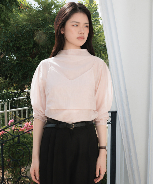DEHEVE（デヘヴェ）の「High-Neck Bustier Blouse [Pink]（シャツ/ブラウス・レディース・PINK・FREE）」の3枚目の写真