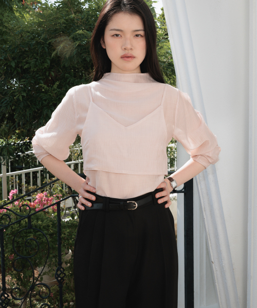 DEHEVE（デヘヴェ）の「High-Neck Bustier Blouse [Pink]（シャツ/ブラウス・レディース・PINK・FREE）」の4枚目の写真