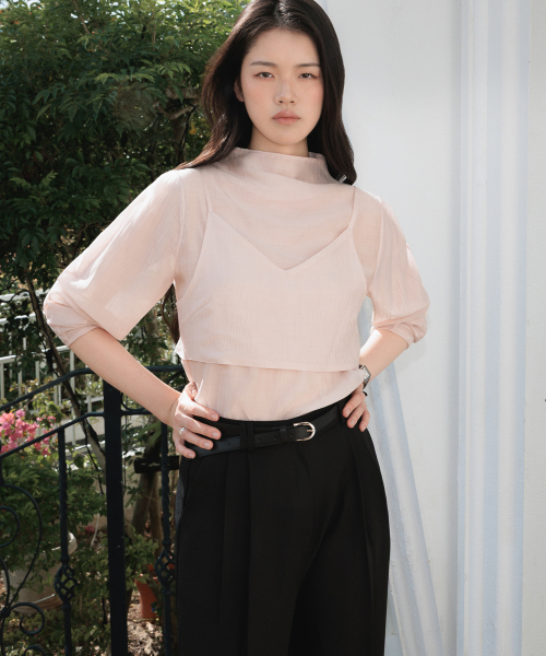 DEHEVE（デヘヴェ）の「High-Neck Bustier Blouse [Pink]（シャツ/ブラウス・レディース・PINK・FREE）」の5枚目の写真