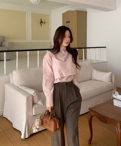 DEHEVE（デヘヴェ）の「High-Neck Bustier Blouse [Pink]（シャツ/ブラウス・レディース・PINK・FREE）」の7枚目の写真