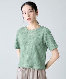 レースショート丈Tシャツ
