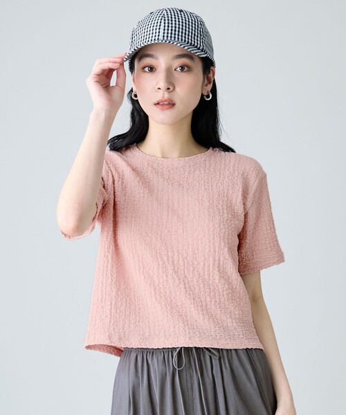 ANY（エニィ）の「レースショート丈Tシャツ（Tシャツ/カットソー・レディース・グリーン系/ピンク系/ホワイト系/ダークブラウン系/ブラック系2/ホワイト系2・X-LARGE）」の22枚目の写真