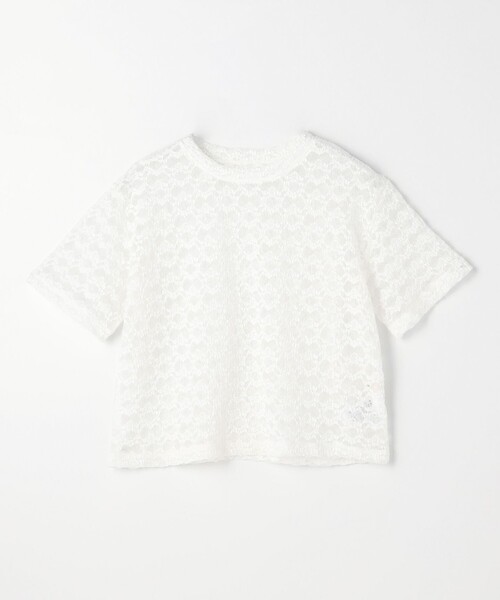 ANY（エニィ）の「レースショート丈Tシャツ（Tシャツ/カットソー・レディース・グリーン系/ピンク系/ホワイト系/ダークブラウン系/ブラック系2/ホワイト系2・X-LARGE）」の14枚目の写真
