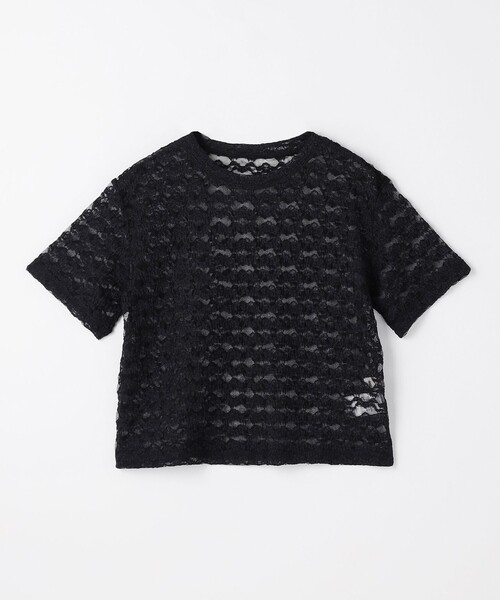 ANY（エニィ）の「レースショート丈Tシャツ（Tシャツ/カットソー・レディース・グリーン系/ピンク系/ホワイト系/ダークブラウン系/ブラック系2/ホワイト系2・X-LARGE）」の15枚目の写真