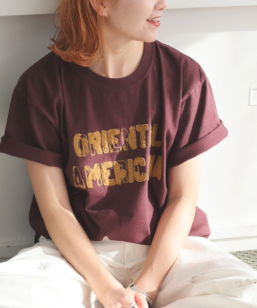 Spick & Span（スピックアンドスパン）の「AUTHEN / オーセン SS OA CLUSH EMBROIDERY T-SHIRT（Tシャツ/カットソー・レディース・ブラック系その他/ボルドー/アイボリー・SMALL）」の2枚目の写真