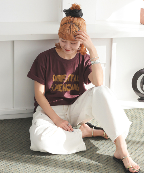 Spick & Span（スピックアンドスパン）の「AUTHEN / オーセン SS OA CLUSH EMBROIDERY T-SHIRT（Tシャツ/カットソー・レディース・ブラック系その他/ボルドー/アイボリー・SMALL）」の21枚目の写真