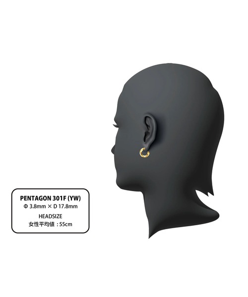 CAREERING（キャリアリング）の「【CAREERING/キャリアリング】PENTAGON 301F（ピアス（両耳用）・メンズ・ホワイト/イエロー・FREE）」の4枚目の写真