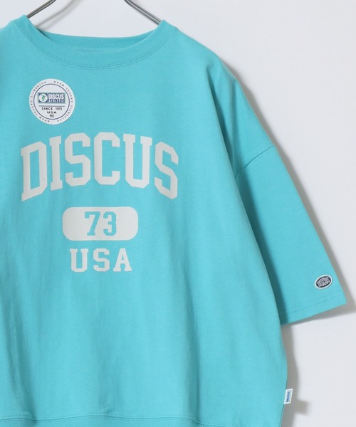 DISCUS（ディスカス）の「2026SS DISCUS/ディスカス カレッジロゴ ワンポイントロゴ刺繍 オーバーサイズ 半袖スウェットTシャツ（Tシャツ/カットソー・レディース・ブルー/グレー/サックスブルー/ブラック/レッド/ホワイト・L/M）」の16枚目の写真