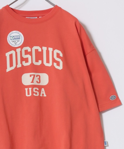 DISCUS（ディスカス）の「2026SS DISCUS/ディスカス カレッジロゴ ワンポイントロゴ刺繍 オーバーサイズ 半袖スウェットTシャツ（Tシャツ/カットソー・レディース・ブルー/グレー/サックスブルー/ブラック/レッド/ホワイト・L/M）」の17枚目の写真