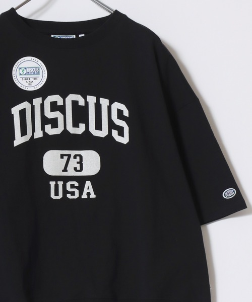 DISCUS（ディスカス）の「2026SS DISCUS/ディスカス カレッジロゴ ワンポイントロゴ刺繍 オーバーサイズ 半袖スウェットTシャツ（Tシャツ/カットソー・レディース・ブルー/グレー/サックスブルー/ブラック/レッド/ホワイト・L/M）」の14枚目の写真