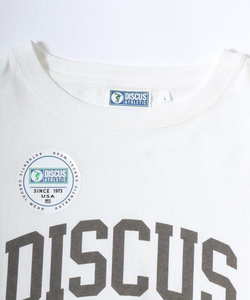 DISCUS（ディスカス）の「2026SS DISCUS/ディスカス カレッジロゴ ワンポイントロゴ刺繍 オーバーサイズ 半袖スウェットTシャツ（Tシャツ/カットソー・レディース・ブルー/グレー/サックスブルー/ブラック/レッド/ホワイト・L/M）」の18枚目の写真