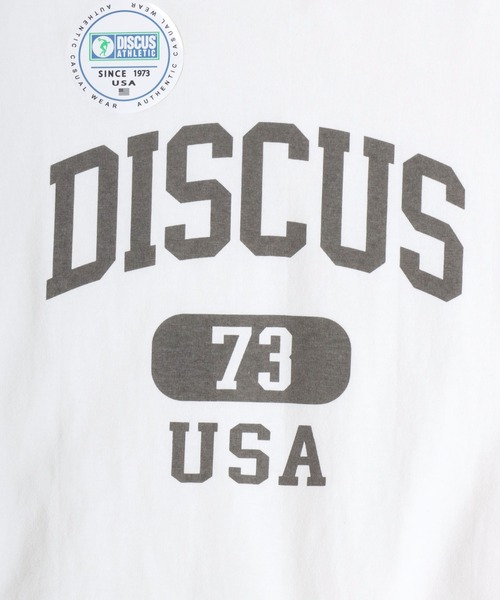 DISCUS（ディスカス）の「2026SS DISCUS/ディスカス カレッジロゴ ワンポイントロゴ刺繍 オーバーサイズ 半袖スウェットTシャツ（Tシャツ/カットソー・レディース・ブルー/グレー/サックスブルー/ブラック/レッド/ホワイト・L/M）」の19枚目の写真