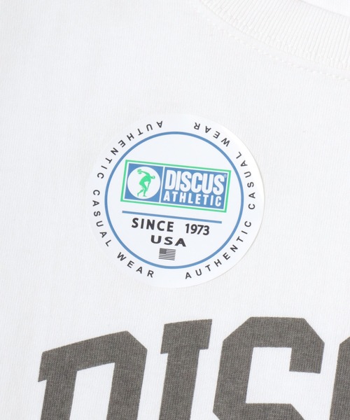 DISCUS（ディスカス）の「2026SS DISCUS/ディスカス カレッジロゴ ワンポイントロゴ刺繍 オーバーサイズ 半袖スウェットTシャツ（Tシャツ/カットソー・レディース・ブルー/グレー/サックスブルー/ブラック/レッド/ホワイト・L/M）」の20枚目の写真
