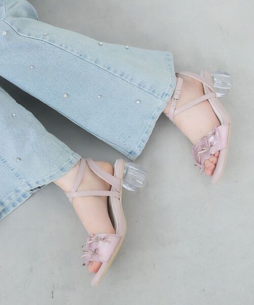 MAJESTIC LEGON(マジェスティックレゴン)の「クリアヒールギャザーリボンサンダル(サンダル・レディース・アイボリー/ブラック/ピンク・SMALL/MEDIUM/LARGE/X-LARGE)」の16枚目の写真