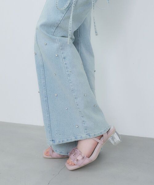 MAJESTIC LEGON(マジェスティックレゴン)の「クリアヒールギャザーリボンサンダル(サンダル・レディース・アイボリー/ブラック/ピンク・SMALL/MEDIUM/LARGE/X-LARGE)」の15枚目の写真