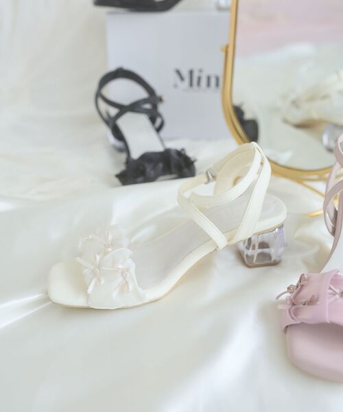 MAJESTIC LEGON(マジェスティックレゴン)の「クリアヒールギャザーリボンサンダル(サンダル・レディース・アイボリー/ブラック/ピンク・SMALL/MEDIUM/LARGE/X-LARGE)」の6枚目の写真