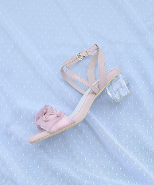 MAJESTIC LEGON(マジェスティックレゴン)の「クリアヒールギャザーリボンサンダル(サンダル・レディース・アイボリー/ブラック/ピンク・SMALL/MEDIUM/LARGE/X-LARGE)」の5枚目の写真
