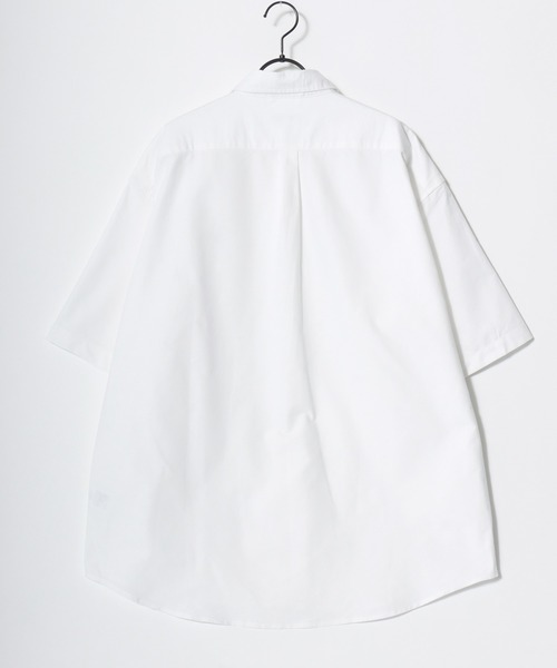 U.S. POLO ASSN.(ユーエスポロアッスン)の「U.S. POLO ASSN./ユーエスポロアッスン 別注 Oxford Ombre Shirt/オーバーサイズ オックス無地 オンブレチェック ロゴ ワンポイント刺繍 レギュラーカラーシャツ/半袖シャツ/レディース メンズ(シャツ/ブラウス・メンズ・ホワイト/ホワイト系その他/ブルー/ブラック系その他・M/L/LL)」の10枚目の写真
