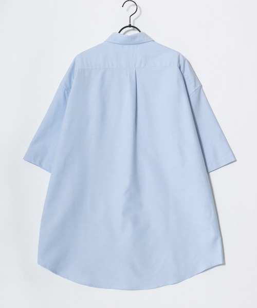 U.S. POLO ASSN.(ユーエスポロアッスン)の「U.S. POLO ASSN./ユーエスポロアッスン 別注 Oxford Ombre Shirt/オーバーサイズ オックス無地 オンブレチェック ロゴ ワンポイント刺繍 レギュラーカラーシャツ/半袖シャツ/レディース メンズ(シャツ/ブラウス・メンズ・ホワイト/ホワイト系その他/ブルー/ブラック系その他・M/L/LL)」の12枚目の写真