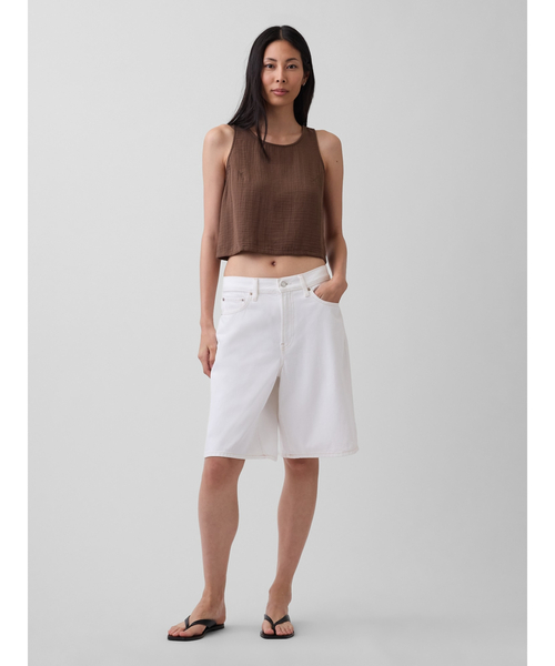 GAP(ギャップ)の「コットンガーゼ レーサー シェルタンクトップ(シャツ/ブラウス・レディース・ホワイト/ブラック/ピンク/ブラウン/イエロー・XXS/L/M/S/XS)」の16枚目の写真