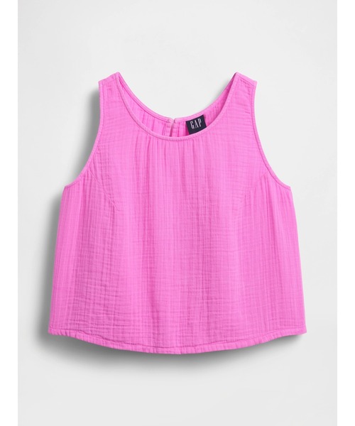GAP(ギャップ)の「コットンガーゼ レーサー シェルタンクトップ(シャツ/ブラウス・レディース・ホワイト/ブラック/ピンク/ブラウン/イエロー・XXS/L/M/S/XS)」の7枚目の写真