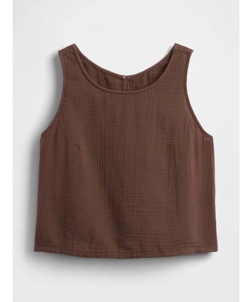 GAP(ギャップ)の「コットンガーゼ レーサー シェルタンクトップ(シャツ/ブラウス・レディース・ホワイト/ブラック/ピンク/ブラウン/イエロー・XXS/L/M/S/XS)」の10枚目の写真