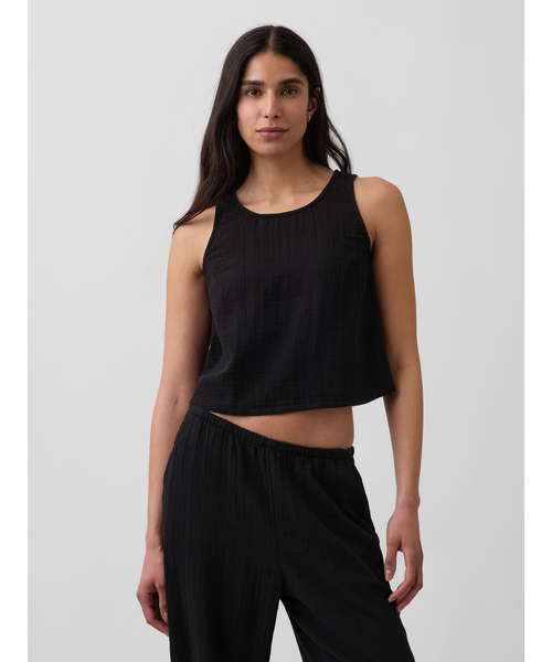 GAP(ギャップ)の「コットンガーゼ レーサー シェルタンクトップ(シャツ/ブラウス・レディース・ホワイト/ブラック/ピンク/ブラウン/イエロー・XXS/L/M/S/XS)」の6枚目の写真