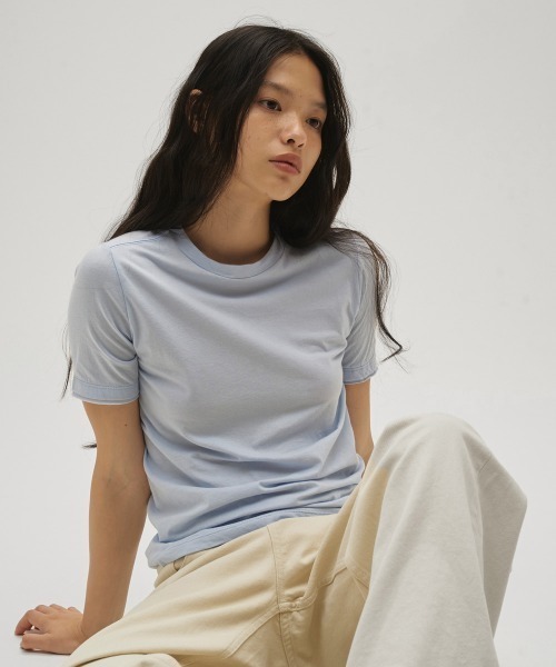 TODAYFUL（トゥデイフル）の「Highgauge Compact T-shirts（Tシャツ/カットソー・レディース・チャコールグレー/サックスブルー/ホワイト/ミント・FREE）」の4枚目の写真