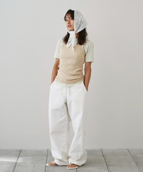 TODAYFUL（トゥデイフル）の「Highgauge Compact T-shirts（Tシャツ/カットソー・レディース・チャコールグレー/サックスブルー/ホワイト/ミント・FREE）」の5枚目の写真