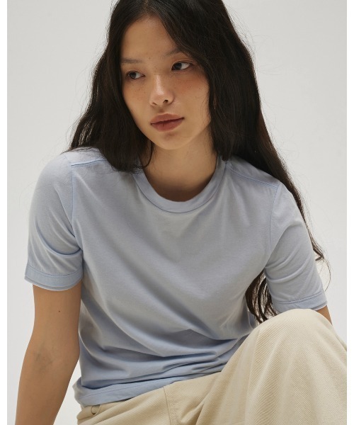 TODAYFUL（トゥデイフル）の「Highgauge Compact T-shirts（Tシャツ/カットソー・レディース・チャコールグレー/サックスブルー/ホワイト/ミント・FREE）」の9枚目の写真