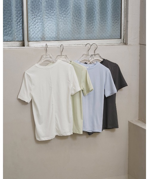 TODAYFUL（トゥデイフル）の「Highgauge Compact T-shirts（Tシャツ/カットソー・レディース・チャコールグレー/サックスブルー/ホワイト/ミント・FREE）」の12枚目の写真