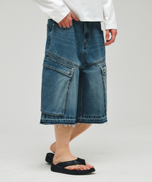 ECORR（エコル）の「カーゴバミューダデニムハーフパンツ_ブルー（その他パンツ）」