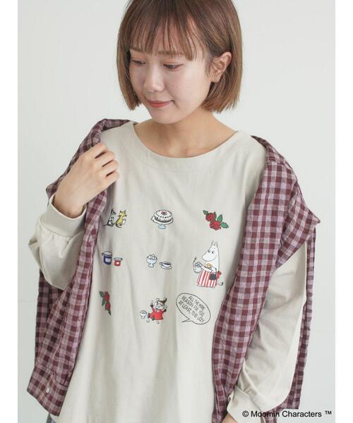 Samansa Mos2(サマンサ モスモス)の「【MOOMIN×Samansa Mos2】リトルミイプリントロンT(Tシャツ/カットソー・レディース・オフホワイト/ベージュ/ブラック・F)」の3枚目の写真