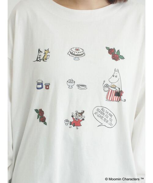 Samansa Mos2(サマンサ モスモス)の「【MOOMIN×Samansa Mos2】リトルミイプリントロンT(Tシャツ/カットソー・レディース・オフホワイト/ベージュ/ブラック・F)」の6枚目の写真