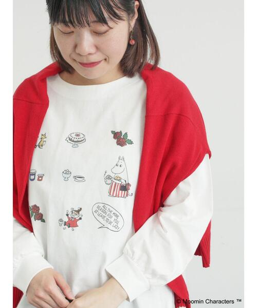 Samansa Mos2(サマンサ モスモス)の「【MOOMIN×Samansa Mos2】リトルミイプリントロンT(Tシャツ/カットソー・レディース・オフホワイト/ベージュ/ブラック・F)」の7枚目の写真