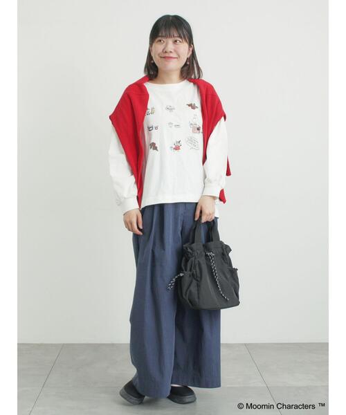 Samansa Mos2(サマンサ モスモス)の「【MOOMIN×Samansa Mos2】リトルミイプリントロンT(Tシャツ/カットソー・レディース・オフホワイト/ベージュ/ブラック・F)」の9枚目の写真