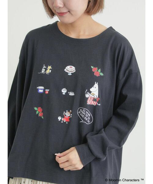 Samansa Mos2(サマンサ モスモス)の「【MOOMIN×Samansa Mos2】リトルミイプリントロンT(Tシャツ/カットソー・レディース・オフホワイト/ベージュ/ブラック・F)」の12枚目の写真