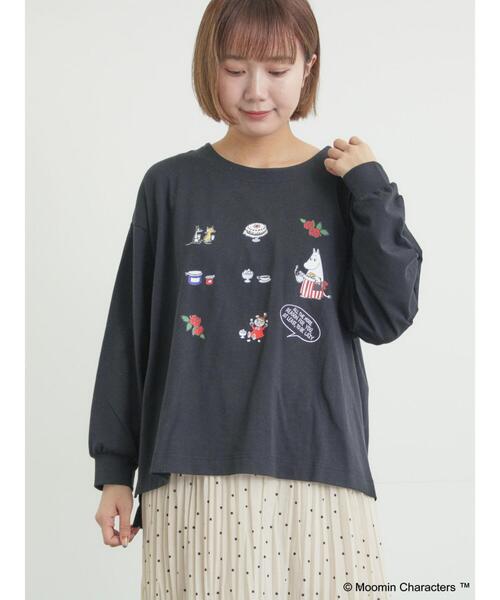 Samansa Mos2(サマンサ モスモス)の「【MOOMIN×Samansa Mos2】リトルミイプリントロンT(Tシャツ/カットソー・レディース・オフホワイト/ベージュ/ブラック・F)」の13枚目の写真