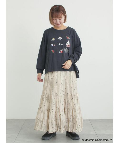 Samansa Mos2(サマンサ モスモス)の「【MOOMIN×Samansa Mos2】リトルミイプリントロンT(Tシャツ/カットソー・レディース・オフホワイト/ベージュ/ブラック・F)」の17枚目の写真