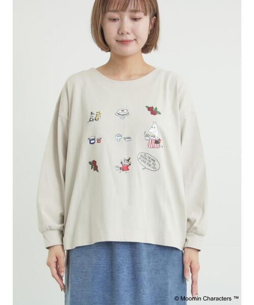 Samansa Mos2(サマンサ モスモス)の「【MOOMIN×Samansa Mos2】リトルミイプリントロンT(Tシャツ/カットソー・レディース・オフホワイト/ベージュ/ブラック・F)」の18枚目の写真