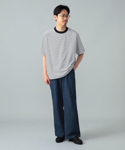 ORCIVAL(オーシバル)の「ORCIVAL / ストレッチコットン ボーダー Tシャツ(Tシャツ/カットソー・メンズ・グレー/ホワイト/ブラック・4/5)」の4枚目の写真