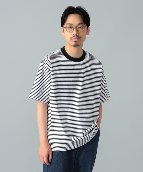 ORCIVAL(オーシバル)の「ORCIVAL / ストレッチコットン ボーダー Tシャツ(Tシャツ/カットソー・メンズ・グレー/ホワイト/ブラック・4/5)」の5枚目の写真
