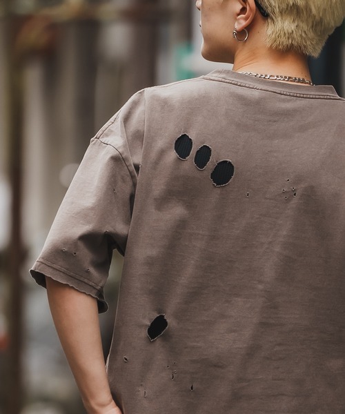 En serio TOKYO(エンソリオトーキョー)の「【SIDEWAYSTANCE】フィーチャーロゴ半袖グランジTシャツ 70478(Tシャツ/カットソー・メンズ・ブラック/ブラウン・SMALL/LARGE/X-LARGE/MEDIUM)」の10枚目の写真