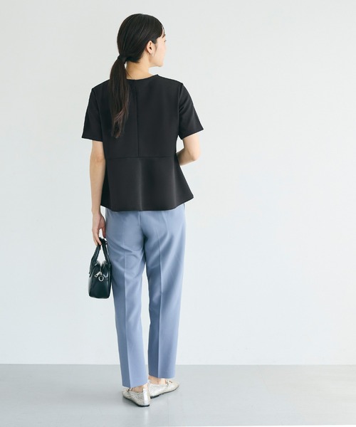 coca(coca)(コカ)の「ジョーゼットペプラムブラウス(シャツ/ブラウス・レディース・ブラック/ベージュ・S/L/M)」の5枚目の写真