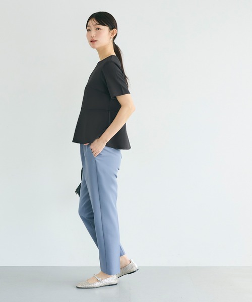 coca(coca)(コカ)の「ジョーゼットペプラムブラウス(シャツ/ブラウス・レディース・ブラック/ベージュ・S/L/M)」の7枚目の写真
