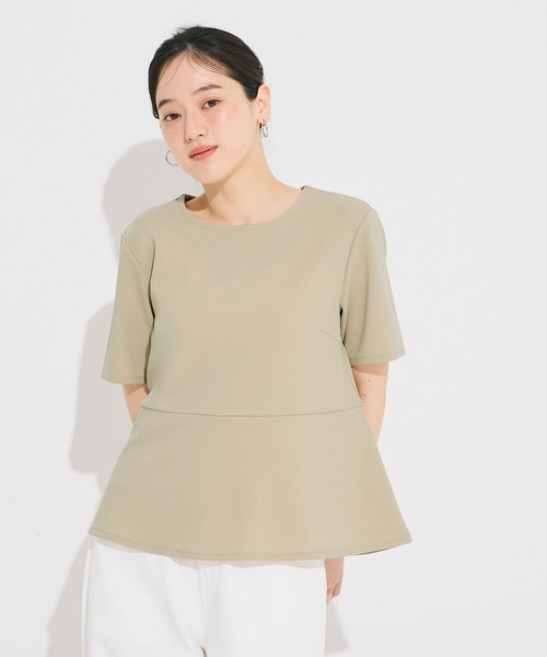 coca(coca)(コカ)の「ジョーゼットペプラムブラウス(シャツ/ブラウス・レディース・ブラック/ベージュ・S/L/M)」の9枚目の写真