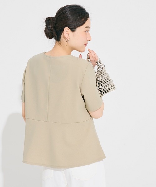 coca(coca)(コカ)の「ジョーゼットペプラムブラウス(シャツ/ブラウス・レディース・ブラック/ベージュ・S/L/M)」の11枚目の写真